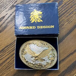 Gold and Silver Eagle Belt Buckle
